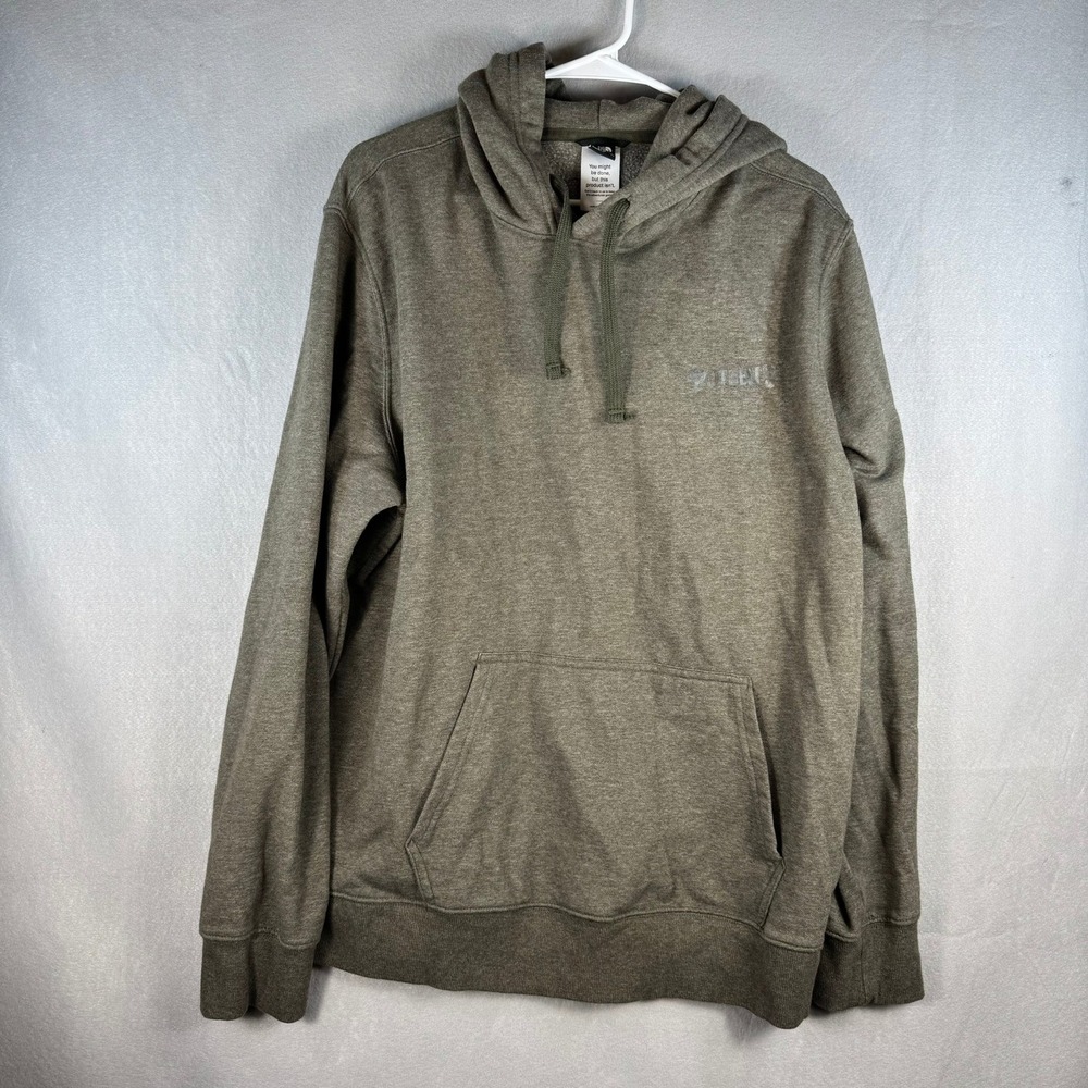 North Face Circular Design Hoodie Mens XL Green Potbelly Pullover Sweatshirt